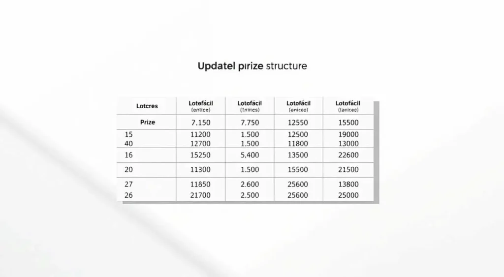 tabela de premiação da lotofácil atualizada